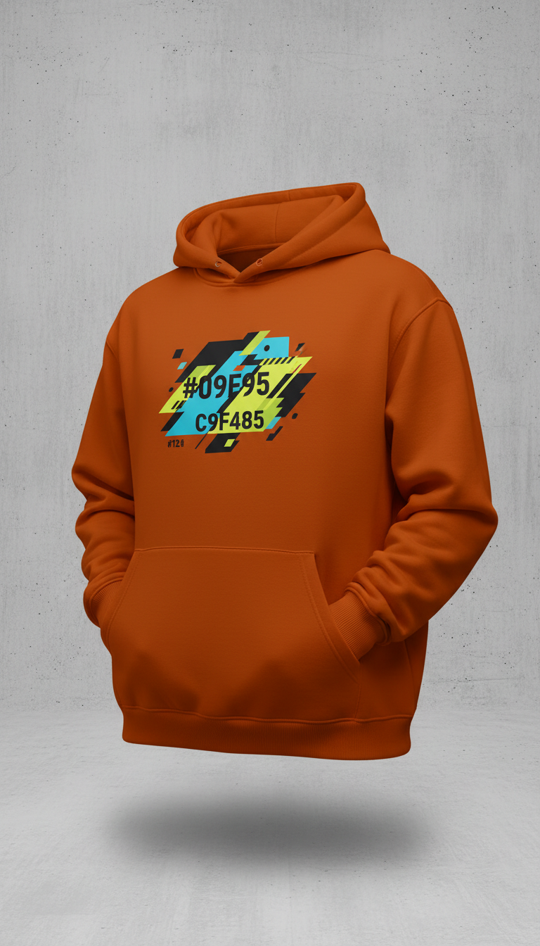 Sunset orange men's graphic hoodie