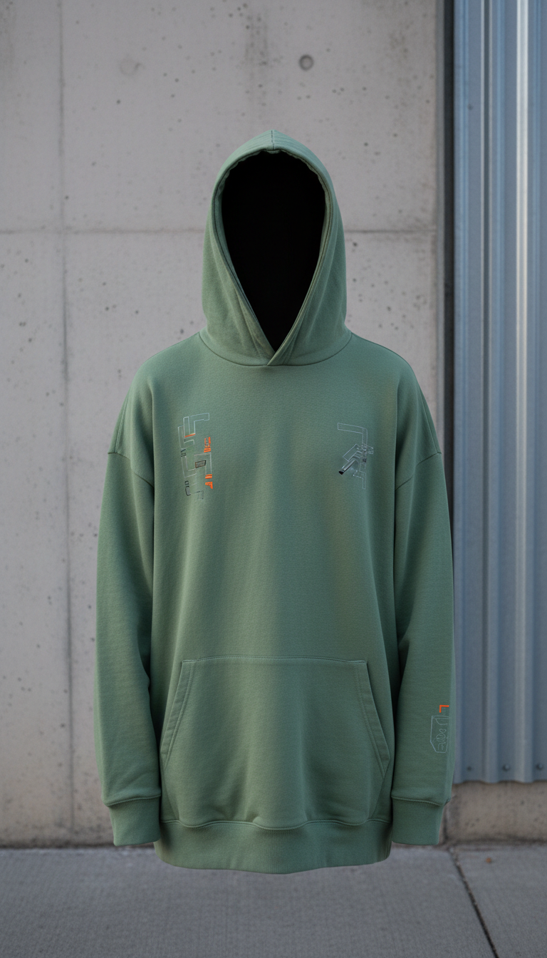 Oversized Spray Green Hoodie