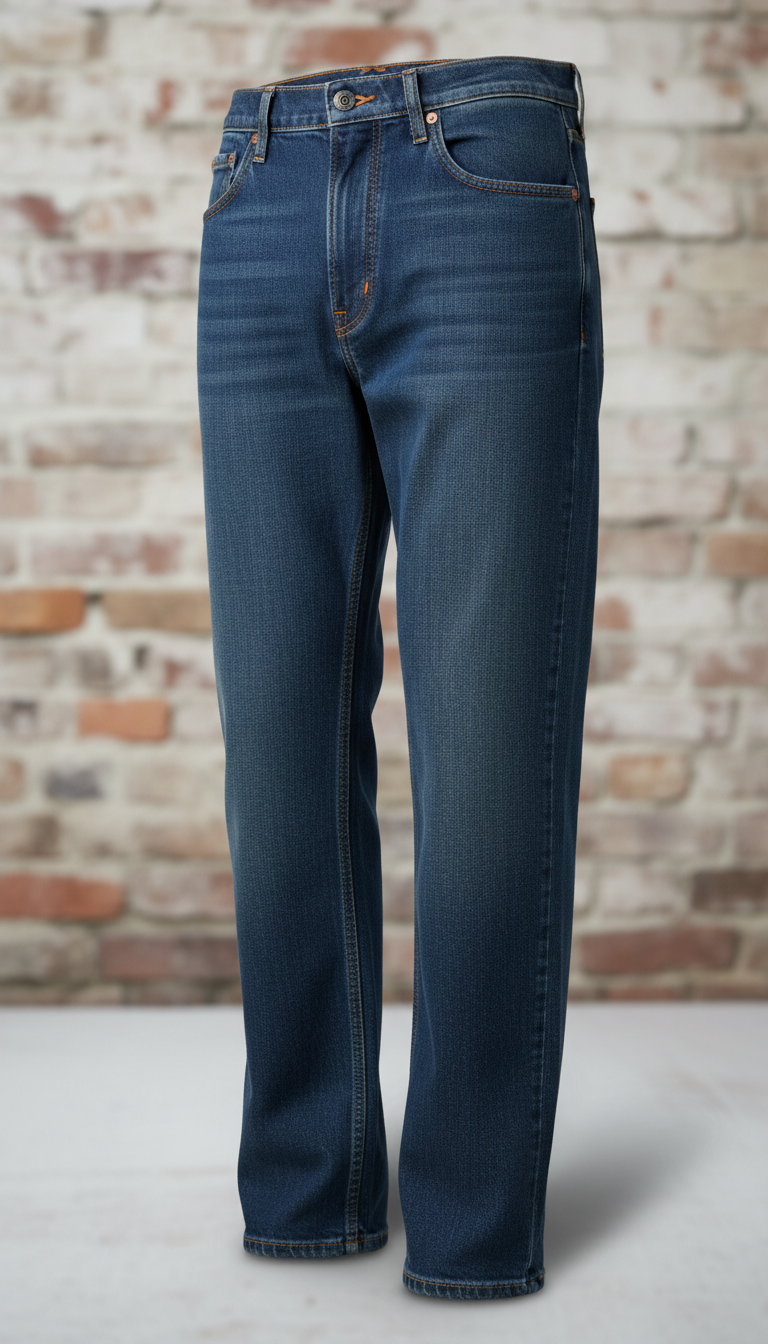 Steel blue men's denim jeans