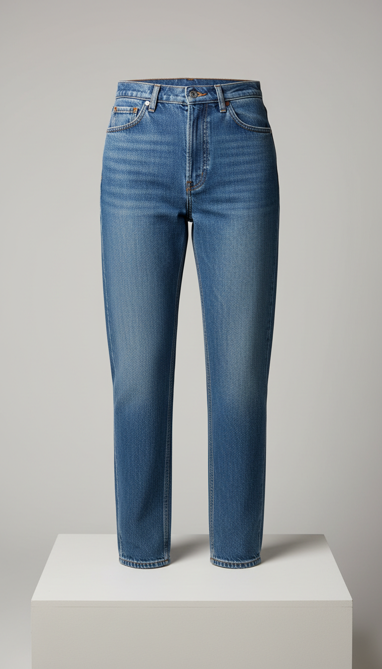 Retro high-waisted denim jeans