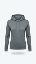 Slim-fit women's slate gray hoodie