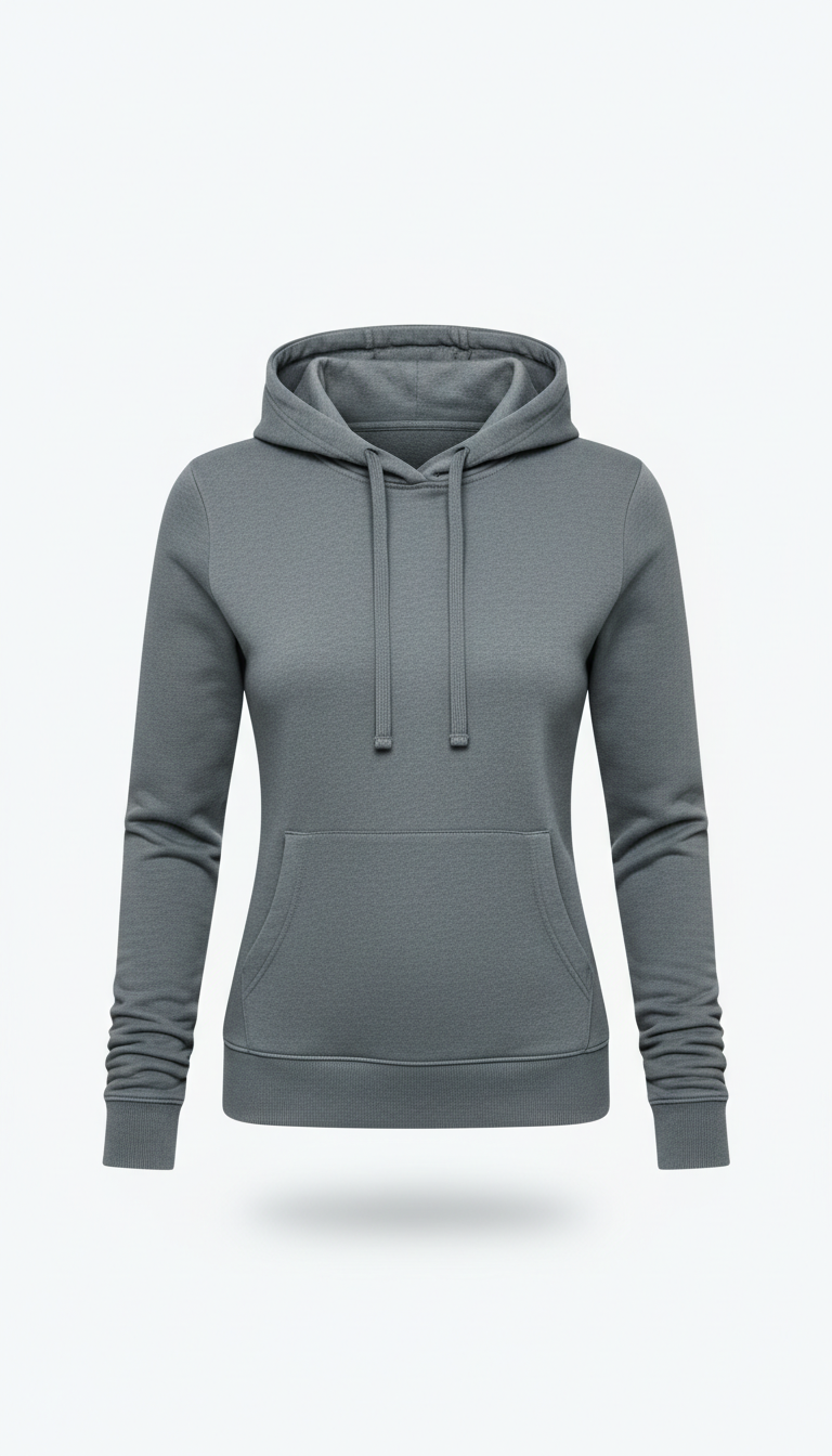 Slim-fit women's slate gray hoodie