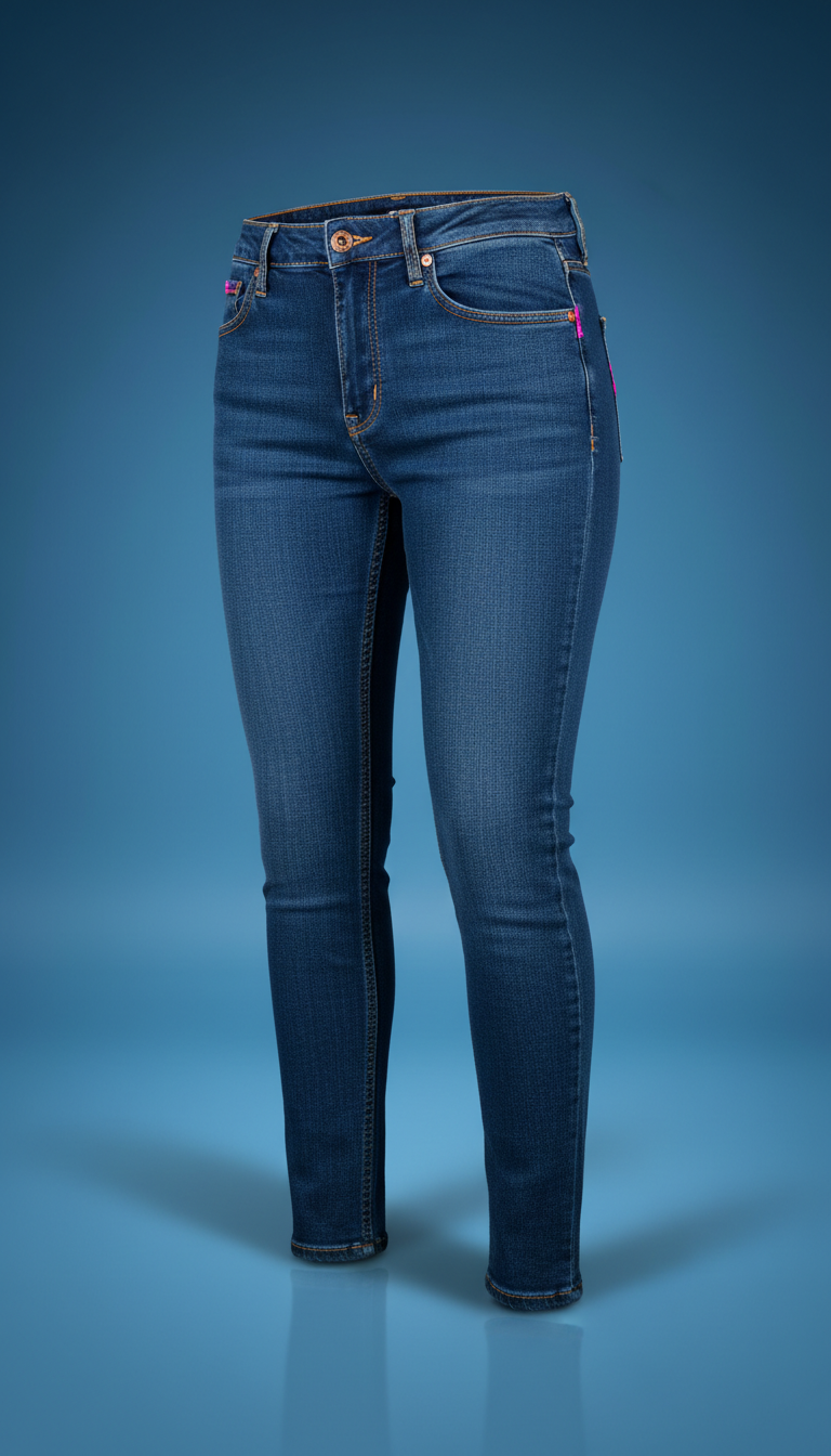 Classic blue low-rise women's jeans