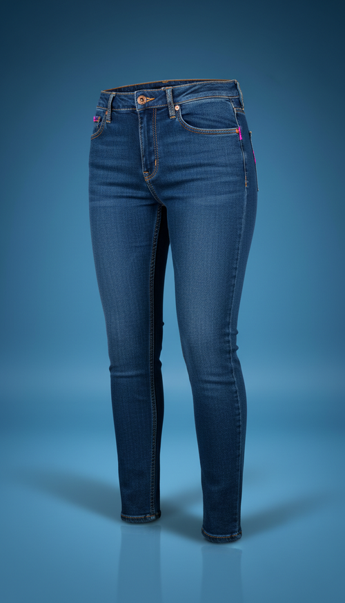 Classic blue low-rise women's jeans