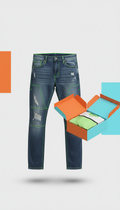 Distressed Denim With Neon Stitching