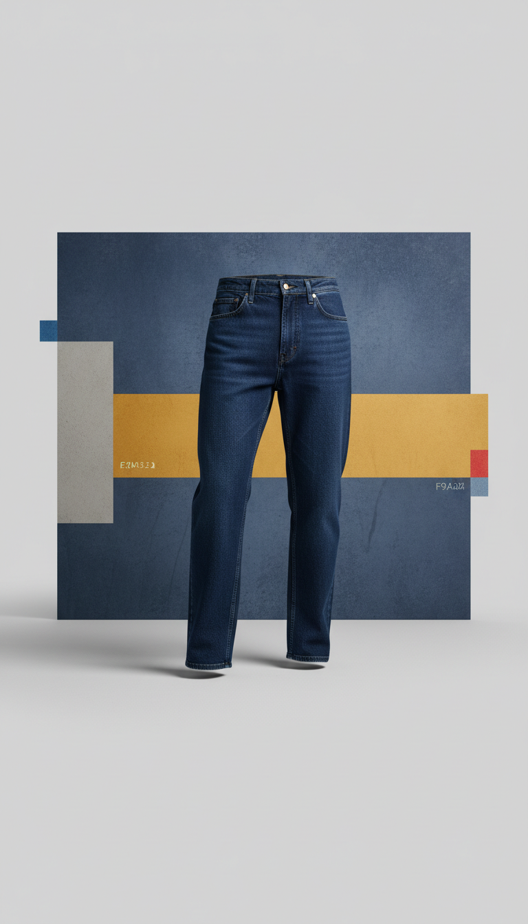 Relaxed-fit dark wash men's jeans